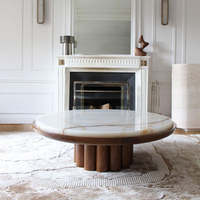 Tables basses en bois onyx personnalisées Table centrale ronde de salon Table de nuit Table basse en marbre