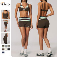 Shorts de yoga pour femme personnalisables avec logo, à pois, color-block, séchage rapide, en spandex et nylon, ensemble sexy pour le fitness et les vêtements de sport