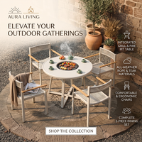 Meubles de jardin modernes, durables et confortables en aluminium pour villa, tables et chaises de patio, barbecue, 4 personnes, cour, balcon
