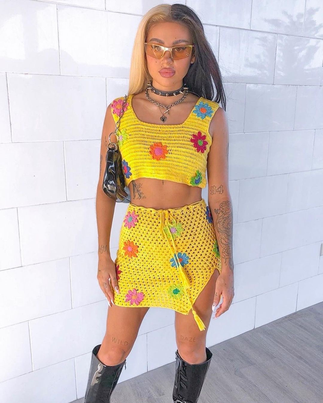 Jupe Longue Style Vacances Plage Ensemble Été 2 Pièces Femme YIOUYISHENG - Crop Top Jupe Longue Plage Vacances Streetwear Tenue 2 Pièces Crop Top - 5