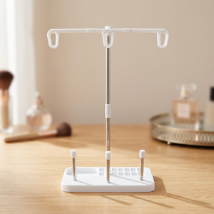 AA0208 3 Spool thread Stand w/plastic | Stick Stand with Oval Base and Metal Hanger for Hand Knitting <b>Tools</b> - Product Image 3