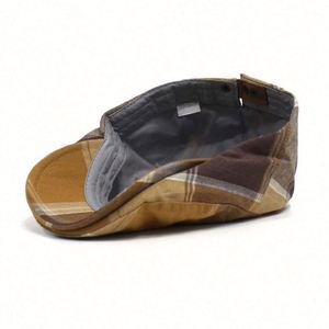 Gorro de Algodón Informal Estilo Británico Ivy, Gorra Newsboy Retro con Bloques de Color para Hombre, Otoño e Invierno - Product Image 6