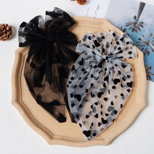 Wholesale Lace <b>Bow</b> <b>Clip</b> Coquette Barrettes with Long Tail Ribbon for Women Christmas Valentines Wedding Prom Accessories - Product Image 3