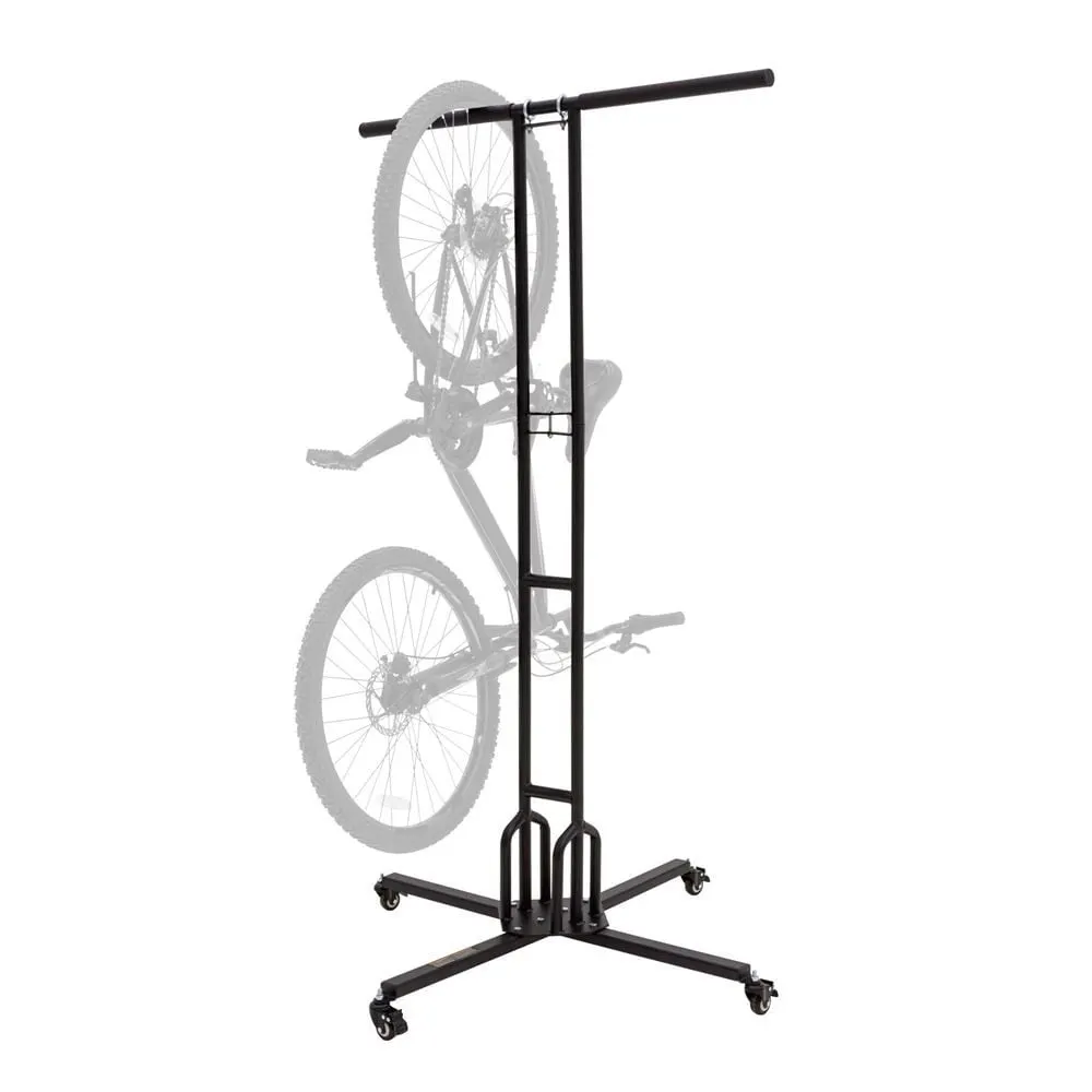 Jh-Mech Outdoor Mobiele Fiets Parkeerrek 6 Fietsen Display Opbergrek Vrijstaande Zware Mountainbike Stand Met Wielen