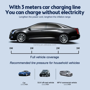 Compresseur d'air portable voiture gonfleur de pneu rechargeable pompe électrique écran Flash LED avec automobile, moteur, vélo, buse à bille - Product Image 5