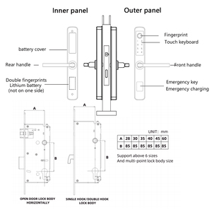 Factory Direct Sales Advanced <b>Smart</b> <b>Lock</b> Simple Aluminum Material With Multiple Unlocking Methods for Aluminum Door SMR-007 Resi - Product Image 5