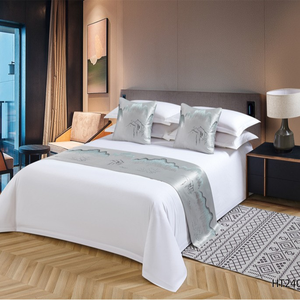 Set di biancheria da letto e cuscini coordinati Set di biancheria da letto Set di letti letto sciarpa logo personalizzato letto Hotel <span class=keywords><strong>Runner</strong></span> e Set di cuscini - Product Image 4