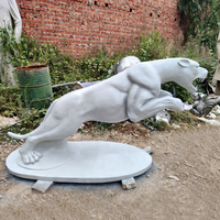 Statue de léopard en résine grandeur nature, sculpture de panthère en fibre de verre pour la décoration de jardin
