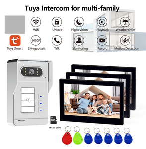 Téléphone vidéo intelligent Tuya avec audio pour maisons à 3 étages Fonction d'interphone et d'ouverture de porte de bâtiment 3 abonnés - Product Image 2