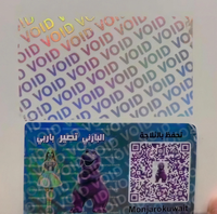 Custom Laser-Cut Black Silver PET Adhesive Anti-Counterfeit Warranty Sticker Roll for Mobile Phones