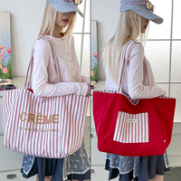 Bolsos de Lona con Cierre, Gran Capacidad, para Chicas, Ecológicos, Resistentes al Agua, Portátiles, para Viajes al Aire Libre, Oferta de Verano