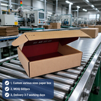 Boîte d'expédition personnalisée en carton ondulé recyclable FSC RoHS, imprimée, pour produits de soin et maquillage, avec fermeture à déchirure intégrée