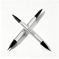Crayon Eyeliner Double Pointe Marque Blanche Liquide & Gel 2-en-1 Imperméable Longue Tenue Fini Mat Noir et Marron Cosmétiques Yeux