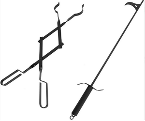 Zhongpin decorazione interna <span class=keywords><strong>per</strong></span> la casa alla rinfusa in ottone betulla accessori <span class=keywords><strong>per</strong></span> caminetto ATV Log Skid archide e supporto in ferro nero porta tronchi - Product Image 6