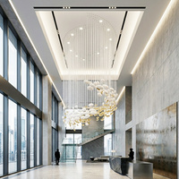 Lustre suspendu ovale créatif en verre et céramique pour hall d'hôtel, salon, villa et escalier en colimaçon