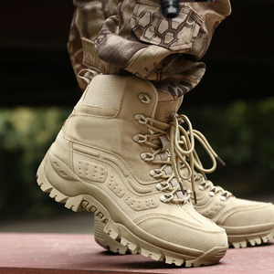 Bottes tactiques imperméables en daim pour hommes DF701 Desert Sand, toutes saisons, pour la randonnée, le trekking et l'entraînement sur le terrain - Product Image 4