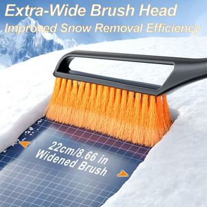 Sikat salju mobil pengikis es sikat salju sikat salju es pengikis Kombo busa sikat salju mobil Oranye sikat salju musim dingin alat penghilang salju - Product Image 3