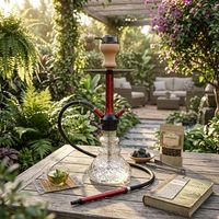 Hookah Shisha Narguile Aluminium Modern Berlapis Es dengan Mangkuk dan Selang untuk Hadiah Bar dan Merokok