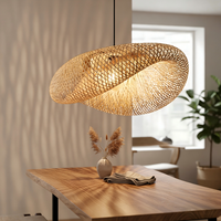 Lampe suspendue en bambou E27, luminaire en rotin naturel pour salon, chambre à coucher, cuisine