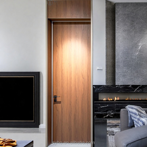 Minimalisme italien sur mesure Super haute <span class=keywords><strong>porte</strong></span> à travers le dessus en alliage d'aluminium grain de <span class=keywords><strong>bois</strong></span> <span class=keywords><strong>Imitation</strong></span> <span class=keywords><strong>porte</strong></span> intérieure augmenter la hauteur - Product Image 2