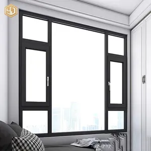 Finestra a battente in lega di alluminio di vendita calda per balcone insonorizzata e impermeabile