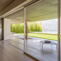Pintu Sistem Kaca Tempered Ganda Berbahan Aluminium Alloy dengan Thermal Break Anti Air dan Geser Model HC Postmodern untuk Kamar Tidur, Toko Anggur, dan Supermarket