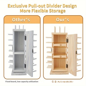 ที่วางแกนม้วนไม้ 5 ชั้น หมุนได้ สำหรับจัดเก็บด้ายเย็บผ้าบนโต๊ะ - Product Image 5