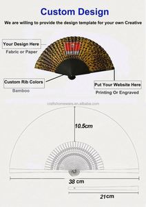 Abanicos Personalizados de Bambú de 21 cm con Asa, Estilo Vintage, Superficie de Tela Tradicional con Técnica de Tallado para Decoración del Hogar y Promocionales - Product Image 5