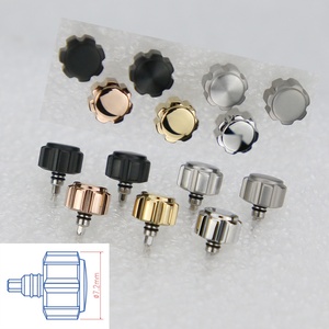 Couronne à visser robuste et volumineuse, étanche, en acier inoxydable 316L de 7,2 mm, sans logo, finition brossée brillante, modèle H&T 009, pour mouvements NH34 NH35 <span class=keywords><strong>NH36</strong></span> - Product Image 1