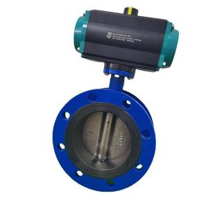 Válvula de Mariposa Neumática de Acero Inoxidable/Acero al Carbono con Sello Blando D641X-10/16Q/C/P de Corte Rápido DN50-DN450 para Agua - Product Image 3