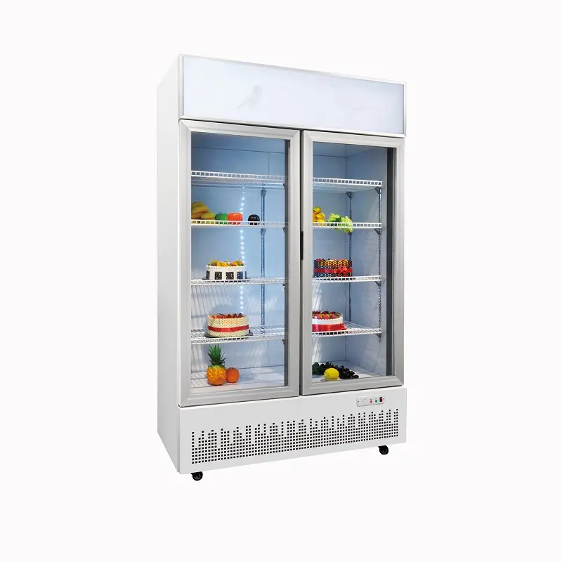 상업적인 슈퍼마켓 냉장고 투명한 유리제 문 냉장고 콜라 병 냉각기 강직한 냉장고 음료 냉각기