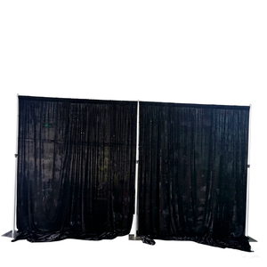 Kit de support de rideau autoportant en aluminium noir et durable pour toile de fond - Product Image 1