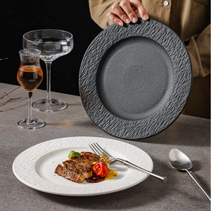 Plato Redondo de Porcelana de Estilo Nórdico Creativo, No Tóxico, para Desayuno, Plato Plano Occidental para Pasta y Carne, Vajilla para Fiestas - Product Image 3