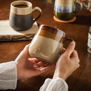 Taza de cerámica con degradado y patrón de grietas de hielo, taza individual para café, té o desayuno. - Product Image 2