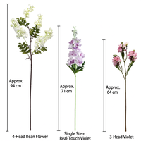 Fleurs artificielles de delphinium et de spur de vache en soie, aspect naturel, arrangement floral de 28 pouces pour mariage et décoration intérieure