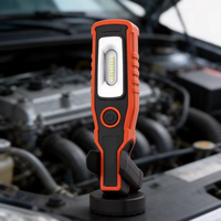 Lampe de travail robuste et durable avec base magnétique, double crochet de fixation, lampe LED pliable pour mécanicien, utilisation en garage, lampe d'inspection automobile