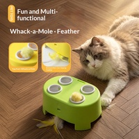Jouet interactif semi-automatique de luxe pour chat, boîte de jeu Whack-a-Mole avec balle à plumes pop-up, activée par le mouvement, pour chatons