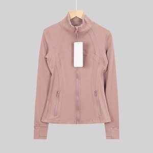 Veste de yoga Lulu SMMY pour femme, manches longues, coupe classique, rayures sur le devant, double face brossée, respirante, en élasthanne/nylon, écologique - Product Image 3