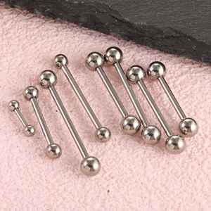 Vente en gros de bijoux de <span class=keywords><strong>piercing</strong></span> personnalisés en titane G23, à filetage externe, à double tête, pour mamelons, barres, barbells, sourcils, langue - Product Image 2