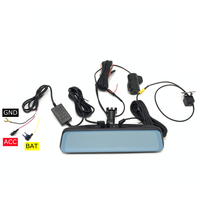 Caméra de tableau de bord pour voiture, enregistrement vidéo, écran plein écran 9,66 pouces, rétroviseur de voiture avec trois caméras Full HD