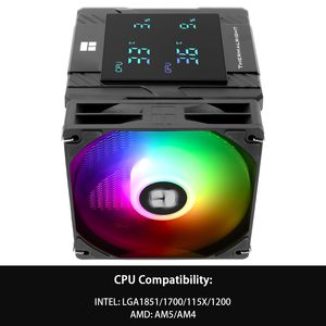 Thermalright 120นักฆ่าไร้รอยต่อระบบดิจิทัล ARGB สีดำ CPU แอร์คูลเลอร์6ท่อทำความเย็นคอมพิวเตอร์ CPU - Product Image 4