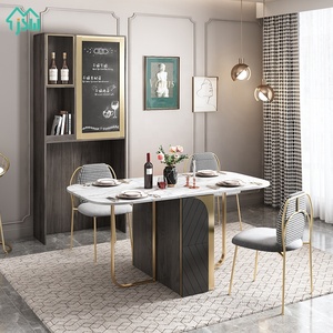 Tavolo da Pranzo Multifunzionale Pieghevole con Piano Effetto Marmo di Lusso <span class=keywords><strong>e</strong></span> Sedie per <span class=keywords><strong>Sala</strong></span> da Pranzo - Product Image 1