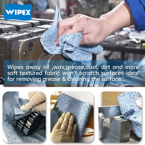 Toallitas Industriales Absorbentes Sin Pelusa WIPEX <span class=keywords><strong>de</strong></span> 70 g/m² 100% PP Meltblown, 30x35 cm, con Patrón <span class=keywords><strong>de</strong></span> Corteza <span class=keywords><strong>de</strong></span> Árbol Azul - Product Image 5