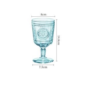 Vaso <span class=keywords><strong>de</strong></span> Agua <span class=keywords><strong>de</strong></span> Estilo Europeo con Base Alta, Vaso <span class=keywords><strong>de</strong></span> Boca Ancha para Jugo <span class=keywords><strong>de</strong></span> Frutas y Bebidas Frías, Vaso <span class=keywords><strong>de</strong></span> Vidrio Vintage con Relieve - Product Image 6