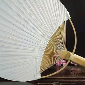 Abanico Redondo Blanco Ecológico Japonés de Bambú Tallado, Arte Folclórico, Recuerdo de Boda para Eventos, Tema Romántico y Elegante - Product Image 5