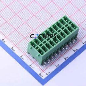 KF2EDGKRG-3.81-2*10P Plug-in Terminal Block Bent Lead Through Hole,P=3.81mm Board-to-Board / Socket - Closed 2x10P 3.81mm Green - Product Image 1