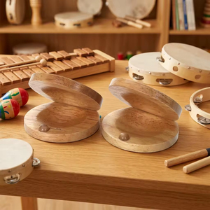 Juguete Promocional Clásico, Castañuelas de Madera con Logotipo Personalizado, Juguete Musical de Madera, Sonajero para Bebés - Product Image 4