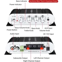 ST-838 HiFi 2.1 canaux amplificateur de puissance stéréo basse amplificateur de son RMS 20Wx2 + 40W classe D Mini lecteur multimédia MP3 voiture noir maison ampli