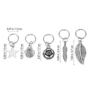 Ensemble de 35 bijoux pour cheveux, anneaux, perles pour tresses dreadlocks, pendentifs en forme de feuilles et d'étoiles, perles africaines pour cheveux, bijoux pour cheveux pour tresses - Product Image 5