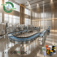 Ligne de production industrielle de remplissage de canettes 12000 canettes/heure avec tunnel de chauffage à eau chaude pour canettes en aluminium de 0 à 500 ml